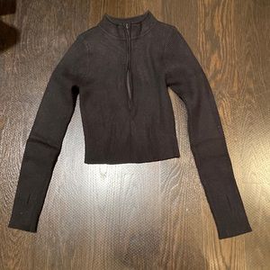 Princess Polly Quarter-Zop Ribbed Fitted Long Sleeve